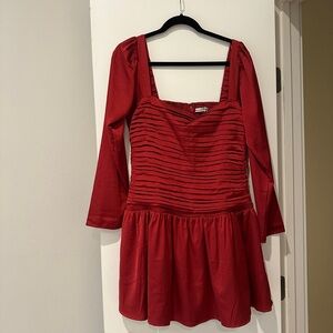 The A&F Emerson Drop-Waist Satin Mini Dress